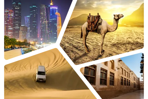 Doha: Combo Stadtführung, Souq Waqif & 4WD Wüstensafari