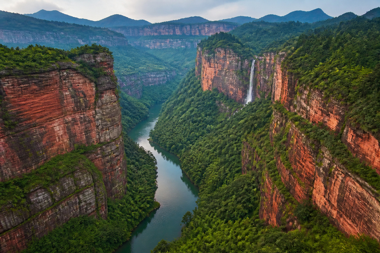 Guizhou: Chishui Danxia Scenic Area Tickets Chishui Waterfall: Shuttle + Elevator + Dome Cinema