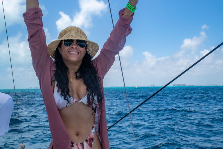 Isla Mujeres, Snorkeling, and Catamaran Party Cruise Tour with Transportation Included