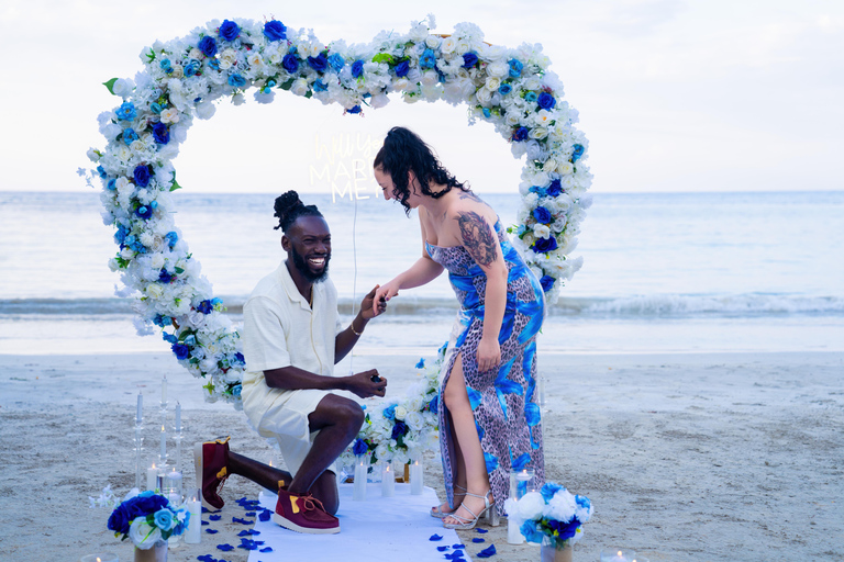 Jamaica: Heart-Shaped Arch Engagement Proposal Setup