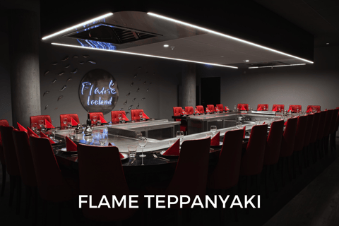 Reykjavík: Menu degustazione Teppanyaki di 7 portate con spettacolo del fuocoReykjavík: menu degustazione Teppanyaki da 7 portate con spettacolo di fuoco