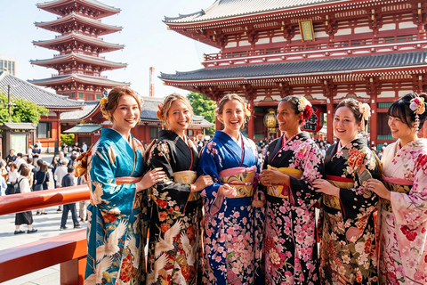 Tokyo: Asakusa Kimono Rental with Hairstyling & Photoshoot Female Basic Packages