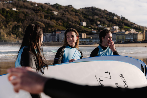 Surf Lesson, Cultural Walk, and Pintxos Tour in San Sebastian Complete Experience (Surfing + City Tour + Pintxos) – Open Tour