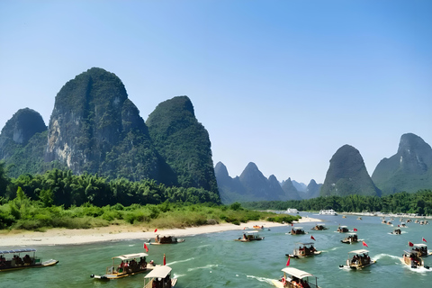 From Guilin: Li River Rafting, Fishing & Xianggong Hill Tour