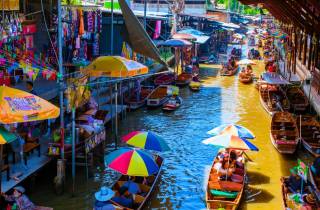 Bangkok: Damneon Saduak Floating & Train Markets Geführte Tour