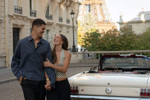 Paris: Vintage Mustang Tour & Local Guide with Hotel Pickup Paris Highlights | 1-Hour Mustang Express Tour