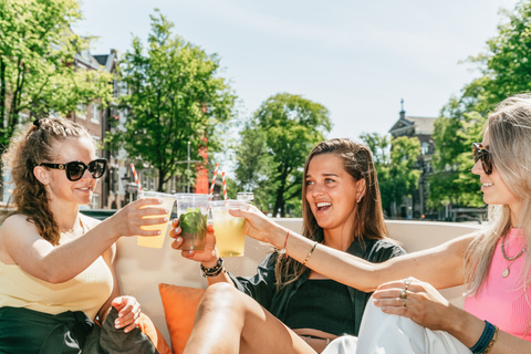 Amsterdam: Open Boat Cruise mit unbegrenzter GetränkeoptionTreffpunkt Anne Frank Haus ohne Getränke