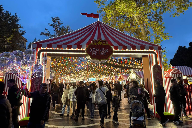 Baku: Winter Lights and Fair Tour with Hot Drinks