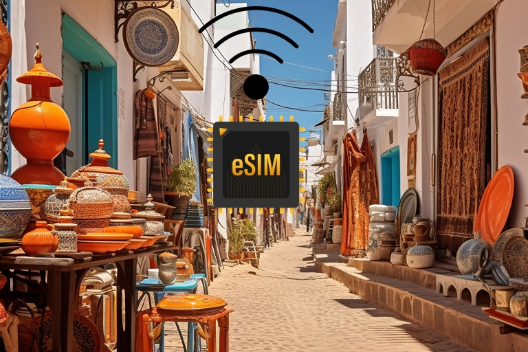 Agadir: eSIM Internet Data Plan voor Marokko hoge snelheid 4GeSIM Marokko 5GB 15Dagen