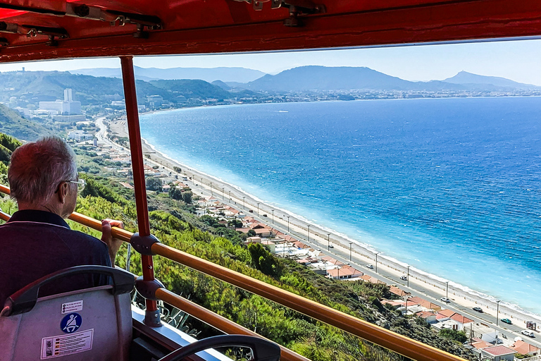 Rodos: hop on, hop off-bezienswaardighedentourRodos: hop on, hop off-bezienswaardighedentour rode bus