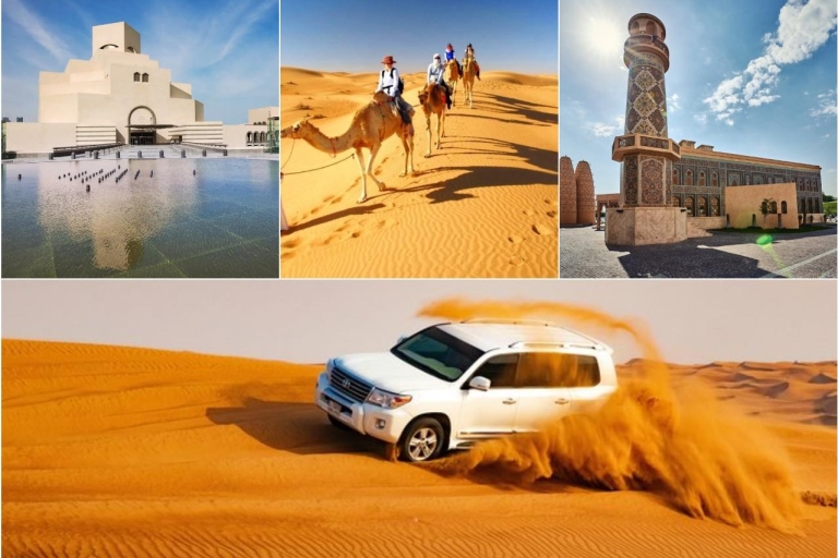 Doha : Tour de ville et safari dans le désert avec balade à dos de chameau