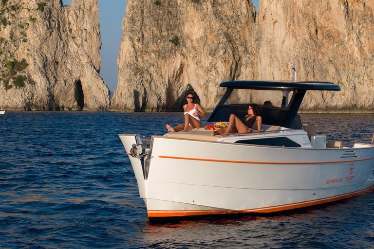 Sorrento: Private Tour to Capri on a 2023 Gozzo Boat Capri Private Tour from Sorrento by _ NEW Gozzo 35ft | 2023