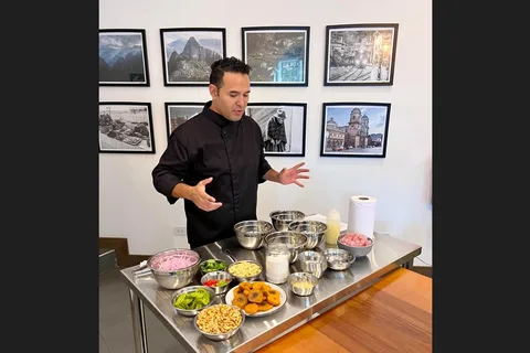 Aula de culinária peruana com 4 pratos + preparação de Pisco Sour