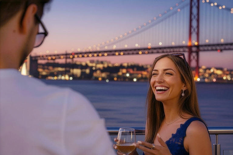 Croisière nocturne à Lisbonne : les sites illuminés du TageLisbonne romantique : rendez-vous amoureux et demande en mariage
