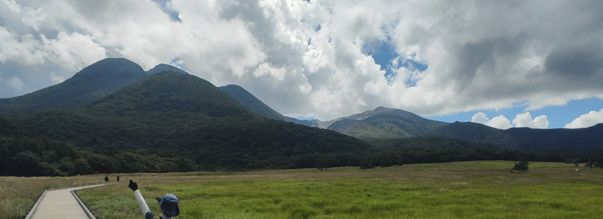 Beppu : marche nordique, déjeuner Wagyu et visite de Yufuin