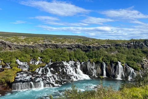 Hraunfossar, Barnafoss+Hvamsvik warmwaterbron Privétour