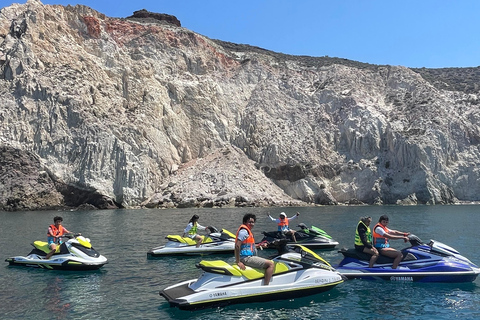 Santorini: Kryssning av vulkaniska stränder med vattenskoterSantorini safari med vattenskoter