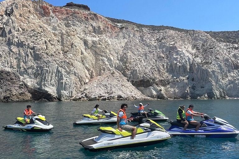 Santorini: Kryssning av vulkaniska stränder med vattenskoterSantorini safari med vattenskoter