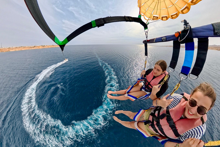 Sharm El Sheikh: Parasailing and Water Ride Combo Double Parasailing (Total 150kg) + 1 Water Ride