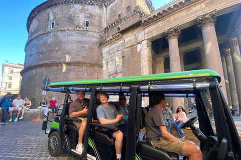 Roma: Excursión en carrito de golf con degustación de helado artesanalExcursión en carrito de golf en francés