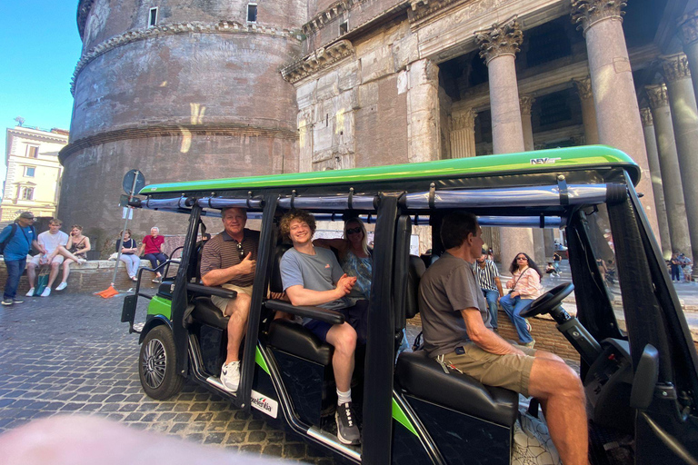 Roma: Excursión en carrito de golf con degustación de helado artesanalExcursión en carrito de golf en francés