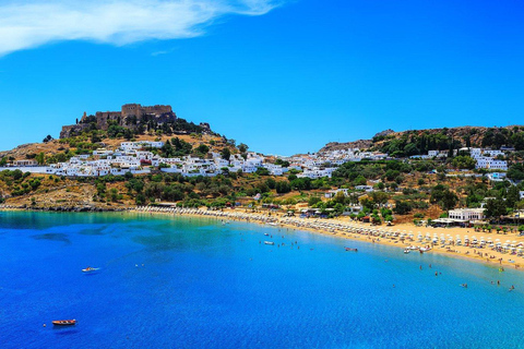 Rhodes: Lindos Boat Tour with Swim Stop and Hotel Pickup From Rhodes to Lindos SELF - Guided Boat Tour