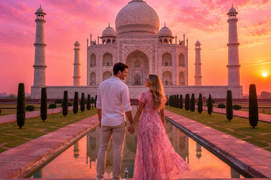 Ab Delhi: Sonnenaufgangs-Tour zum Taj Mahal und zum Roten Fort in Agra. Foto: GetYourGuide