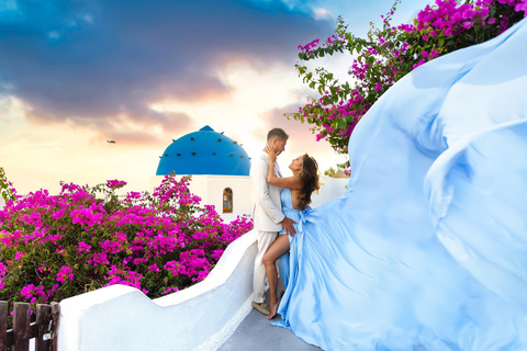 Santorini: Private Photoshoot with Dress Rental & Transfer
