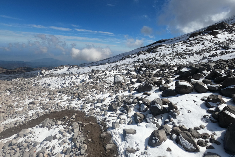 Szczyt Orizaba, północna ściana: Trening u podnóża lodowcaPółnocna ściana Pico de Orizaba: trening u podstawy lodowca