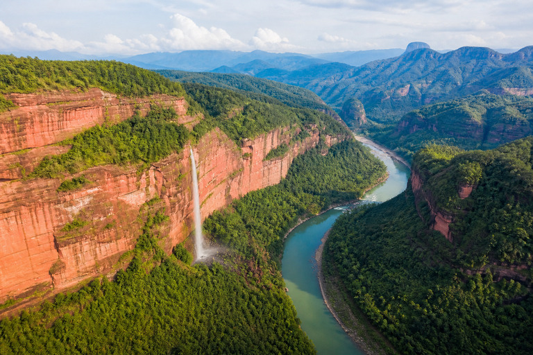 Guizhou: Chishui Danxia Scenic Area Tickets Chishui Waterfall: Shuttle + Elevator + Dome Cinema