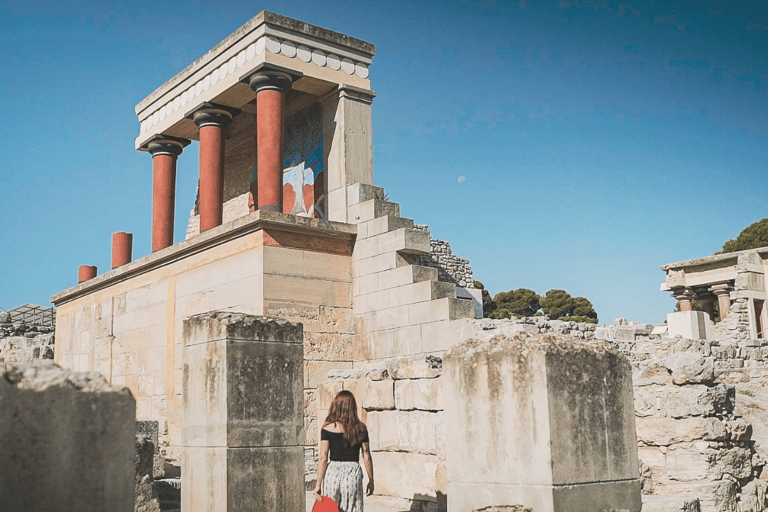 De Heraklion: Caverna de Zeus e Palácio de Knossos - excursão particularPasseio em veículo de 3 lugares