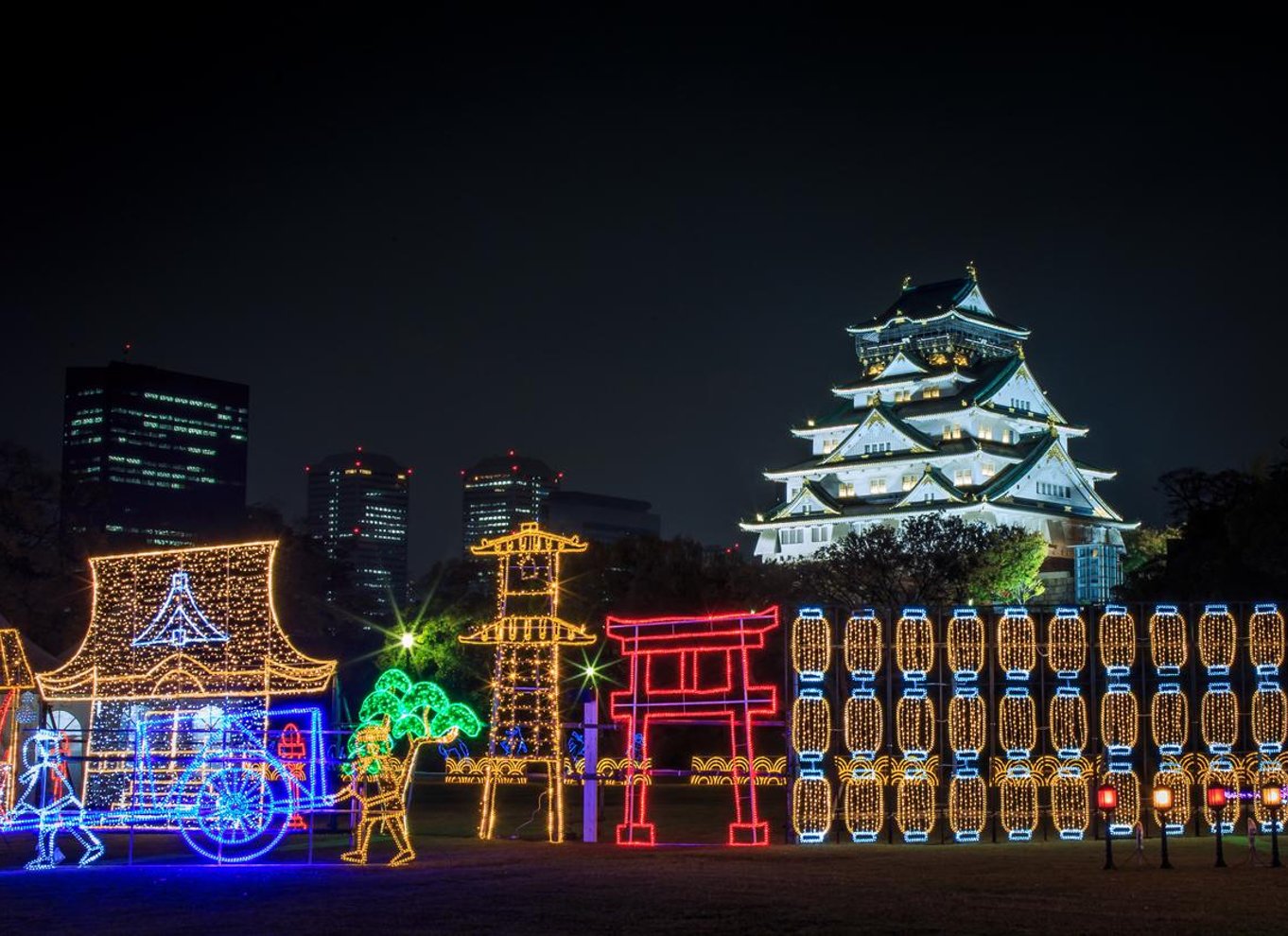Osaka: Entré til slotstårnet / guidet byvandring