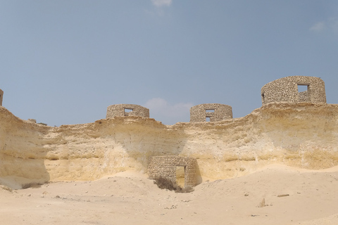 Recorrido por la costa oeste, Zekreet, escultura del desierto de Richard SerraDesde Doha: Zekreet Richard Serra y formación rocosa de hongos