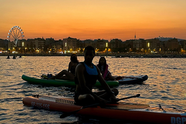Barcelona: Sunset Paddle Surfing Session + Instructor + Photos Barcelona: Sunset Paddle Surf Outing + Instructor + Photos