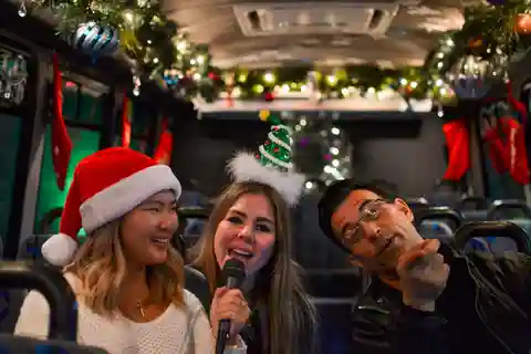 Vancouver: Visita às Luzes de Natal em Double Decker com Karaoke