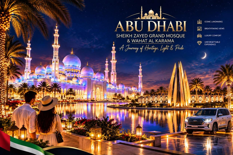 Abu Dhabi: Sheikh Zayed Mosque & Wahat Al Karama Tour From Dubai: Abudhabi Sharing Tour With Qasar Al Watan Entry