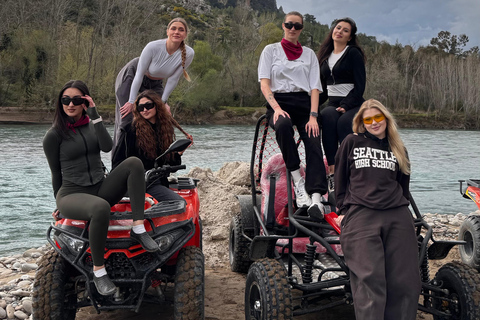 Side/Belek: ATV & Zipline Combo w/ Riverside Swimming Break Shared ATV Quad Safari Off-Road Adventure (Double)