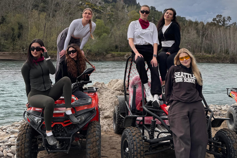 Side/Belek: ATV & Zipline Combo w/ Riverside Swimming Break Shared ATV Quad Safari Off-Road Adventure (Double)