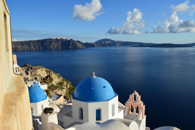 Vulcão de Santorini, fontes termais e passeio ao pôr do sol em OiaExcursão de 6 horas com traslado