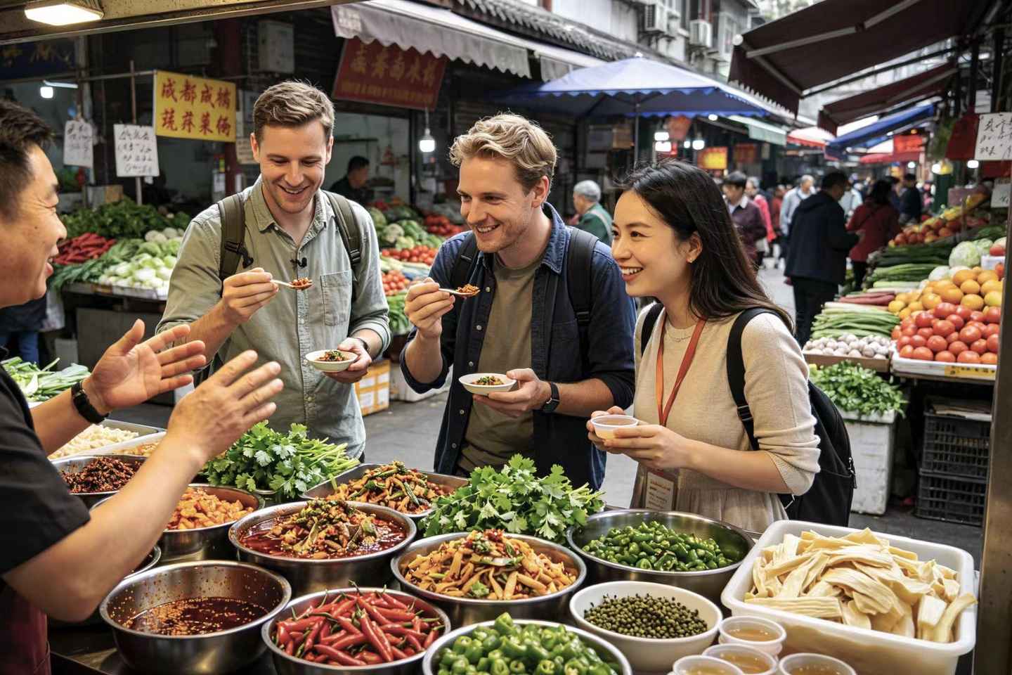 Chengdu Food & Culture Tour: Market, Tea & Calligraphy