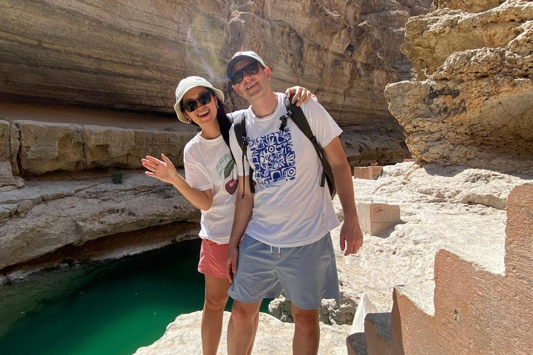 Shared Wadi Shab Trek, Swim, Cave, Beach & Sinkhole Tour
