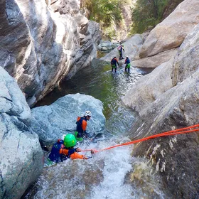 Champdepraz: Canyoning Test Yourself in der Chalamy torrent