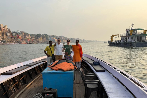 Varanasi: Sunrise Boat Ride w Traditional Meal Half Day Tour with a professional tour guide