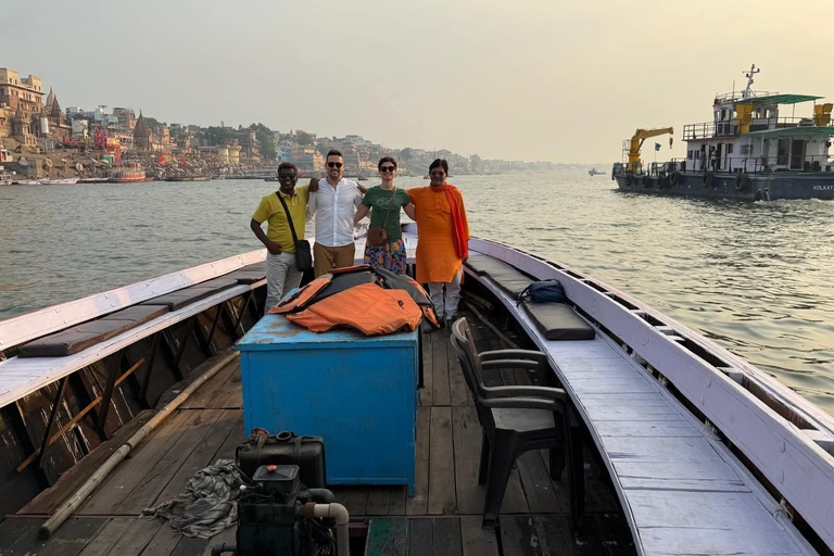 Varanasi: Sunrise Boat Ride w Traditional Meal Half Day Tour with a professional tour guide