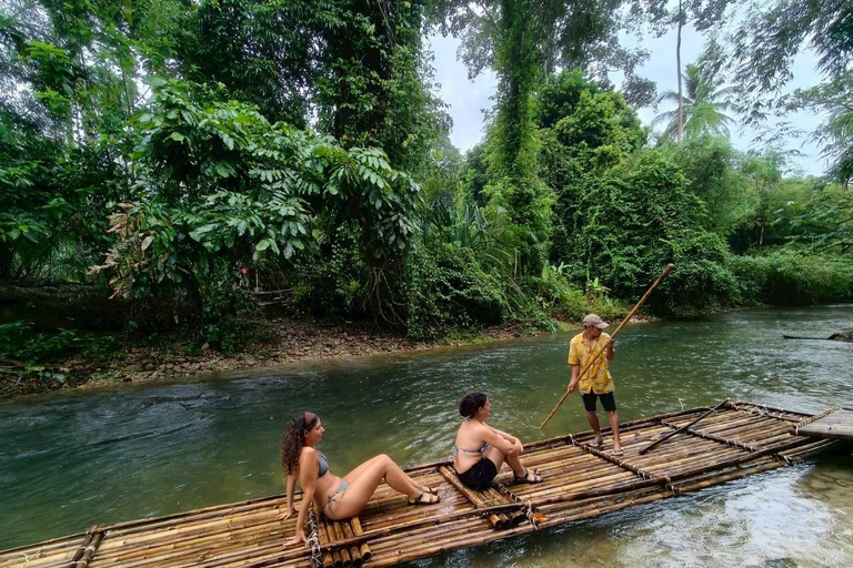 Khaolak: Half Day Bamboo Rafting, Temple & Waterfall Tour