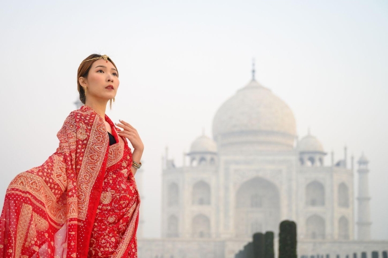 Desde Agra: Visita sin colas al Taj Mahal y al Fuerte de AgraExcursión con comida y entrada