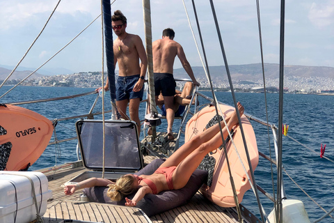 Athens: Full-Day Private Sailing Trip with Meal & Drinks Daily sailing cruise from Athens with food and drinks
