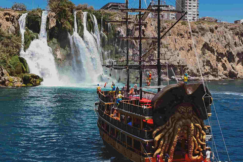 Antalya: Duden Waterfall Pirate Boat Trip Pirate Boat Trip with Round Trip Transfer