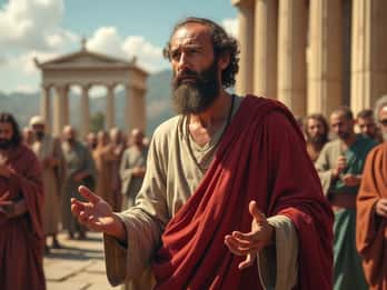 Aposteln Paulus missionsresa i Aten och Korinth
