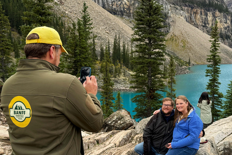 Wschód słońca nad jeziorem Moraine i jezioro Louise z Calgary/Canmore/BanfOdbiór z hotelu w Canmore